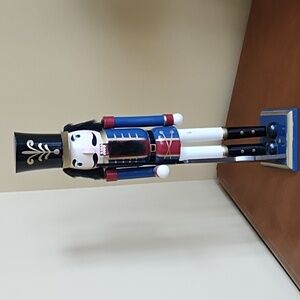 Nutcracker Guard Uniform Rifle Solid Wood Painted Blue Red Black Gold White